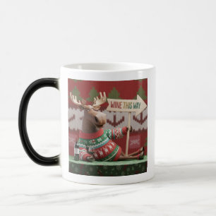Lelijke Kerstmuts Rendier. Wijn deze kant Magische Mok
