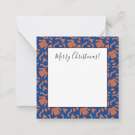 Lelijke Kerstmuts Sjaal Rood Wit Notitiekaartje (Voorkant)