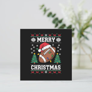 Lelijke Kerstmuts Stijl Kerstman American Football Feestdagenkaart