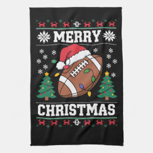 Lelijke Kerstmuts Stijl Kerstman American Football Theedoek