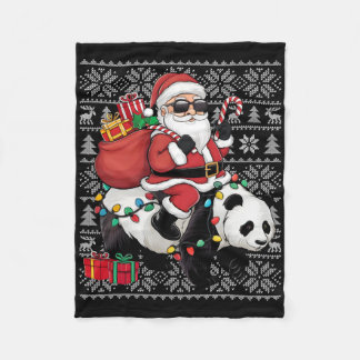 Lelijke Kerstmuts Stijl Kerstman Rid Panda Kerstmi Fleece Deken