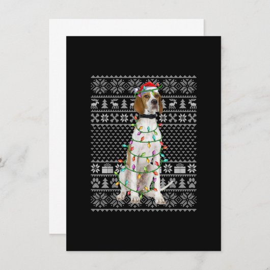 Lelijke Kerstmuts Stijl Santa Engelse Pointer Hond Kaart (Voorkant / Achterkant)