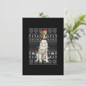 Lelijke Kerstmuts Stijl Santa Engelse Pointer Hond Kaart (Staand voorkant)