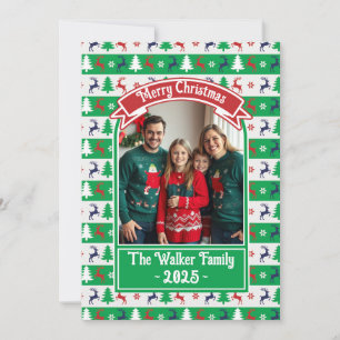 Lelijke Kerstmuts Trui Familie Foto  Feestdagenkaart