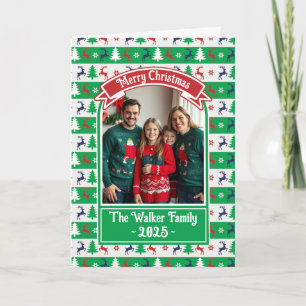 Lelijke Kerstmuts Trui Familie Foto Kaart