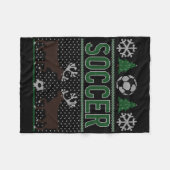 Lelijke Kerstmuts Voetbal Fleece Deken (Voorkant (Horizontaal))