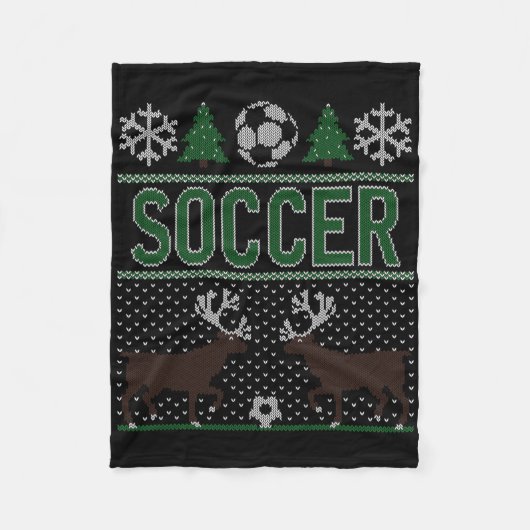 Lelijke Kerstmuts Voetbal Fleece Deken (Voorkant)
