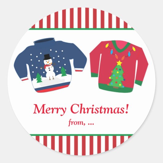 Lelijke Kerstmutsen Kerstfeest Sticker (Voorkant)