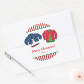 Lelijke Kerstmutsen Kerstfeest Sticker (Envelop)