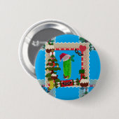 lelijke kerstpup ronde button 5,7 cm (Voorkant /achterkant)