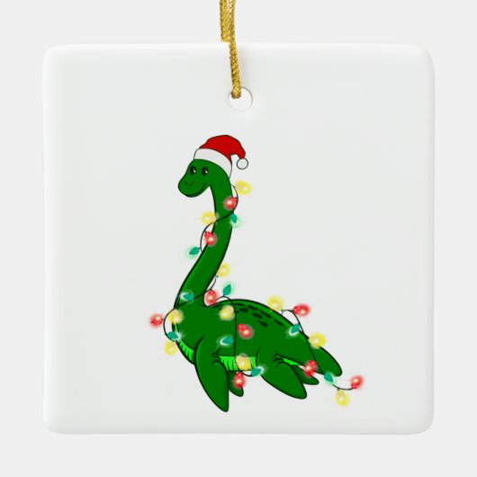 lelijke kerstsanta Loch ness Monster Keramisch Ornament (Voorkant)