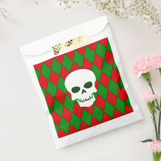 Lelijke kerstschedel Harlekijn griezelig Bedankzakje (Gezegeld)