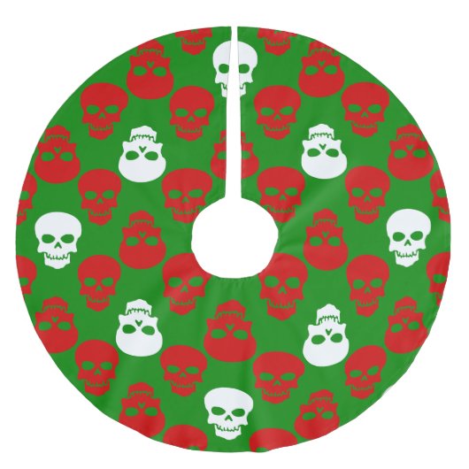 Lelijke kerstschedels rood wit groen kerstboom rok (Voorkant)