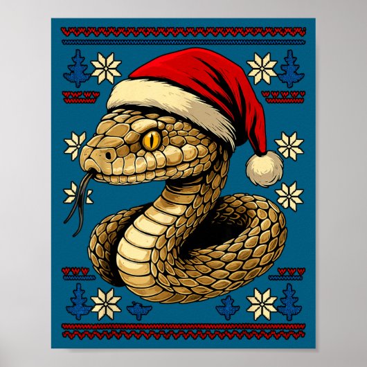 Lelijke Kerstslang Kerstman Hoed  Poster (Voorkant)