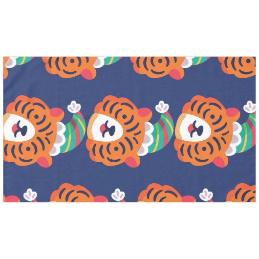 lelijke kersttijger kerstman tafelkleed (Voorkant (Horizontaal))