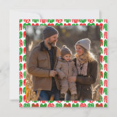 Lelijke kersttrui Aangepaste foto  Feestdagenkaart (Voorkant)