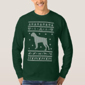 Lelijke Kersttrui Boxer Hond T-shirt (Voorkant)