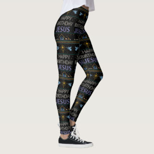 Lelijke Kersttrui Christus Gelukkige Verjaardag Je Leggings