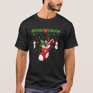 Lelijke Kersttrui Duitse Herdershond in Sokken Ker T-shirt