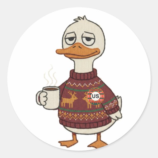 Lelijke Kersttrui Eend Sticker Vel (Voorkant)