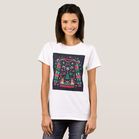 Lelijke Kersttrui Esthetisch T-shirt (Voorkant volledig)