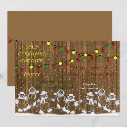 Lelijke Kersttrui Feest Kaart (Voorkant / Achterkant)