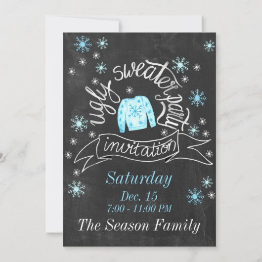 Lelijke Kersttrui Feest Uitnodiging (Voorkant)