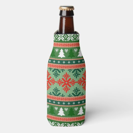 lelijke kersttrui flesjeskoeler (Fles Voorkant)