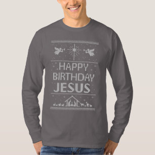 Lelijke Kersttrui Gelukkige Verjaardag Jezus Chris T-shirt