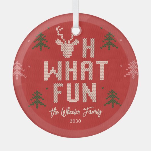 Lelijke kersttrui gepersonaliseerd Ornament (Voorkant)