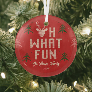 Lelijke kersttrui gepersonaliseerd Ornament