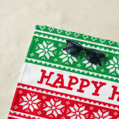 Lelijke Kersttrui gepersonaliseerde strandhanddoek Strandlaken (In situ)