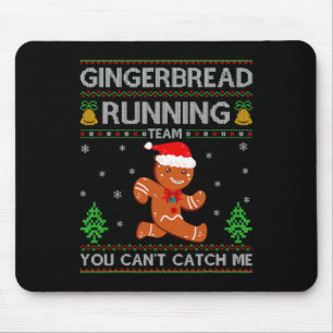 Lelijke Kersttrui Gingerbread Running Team Kerstmi Muismat