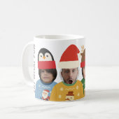 Lelijke Kersttrui Grappig Gezicht Gepersonaliseerd Koffiemok (Voorkant links)