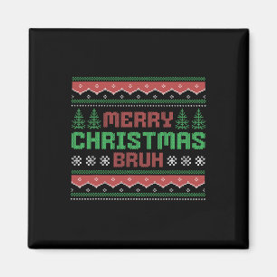 Lelijke Kersttrui Grappig Vrolijk Kerstborstel Magneet