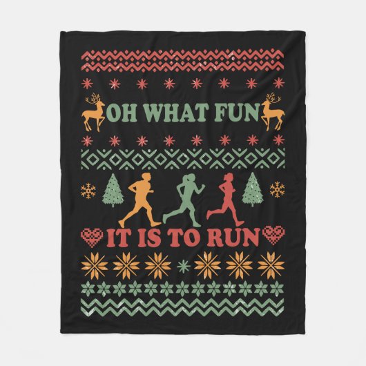 Lelijke kersttrui  hardlopen fleece deken (Voorkant)