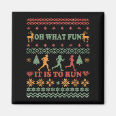 Lelijke kersttrui hardlopen magneet (Voorkant)