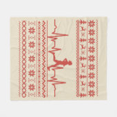 Lelijke kersttrui hartslag hardlopen fleece deken (Voorkant (Horizontaal))