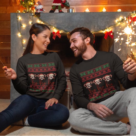 Lelijke Kersttrui Ho Ho Ho Skeleton Kerstmis Trui