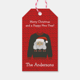 Lelijke kersttrui | HO HO Santa Claus Cadeaulabel