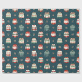 Lelijke kersttrui | Holly en bessen patroon Cadeaupapier (Vlak)