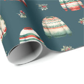 Lelijke kersttrui | Holly en bessen patroon Cadeaupapier (Rol Hoek)