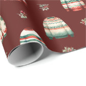 Lelijke kersttrui | Holly en bessen patroon Cadeaupapier (Rol Hoek)