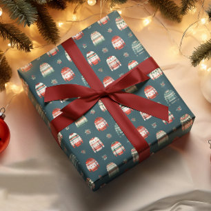 Lelijke kersttrui   Holly en bessen patroon Cadeaupapier