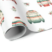Lelijke kersttrui | Holly en bessen patroon Cadeaupapier (Rol Hoek)