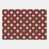 Lelijke kersttrui | Holly en bessen patroon Inpakpapier Vel (Voorkant)