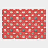 Lelijke kersttrui | Holly en bessen patroon Inpakpapier Vel (Voorkant)