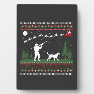 Lelijke Kersttrui Jacht Seizoen Kerstman Fotoplaat