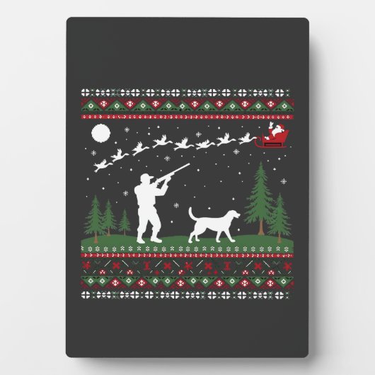 Lelijke Kersttrui Jacht Seizoen Kerstman Fotoplaat (voorkant)