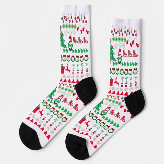Lelijke Kersttrui Kerst Elementen Sokken (Links)